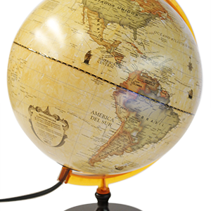Globo Terráqueo 30cm Plástico Antiguo c/Luz (307ALW)