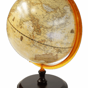 Globo Terraqueos 25cm Base de Madera Antiguo (259AW)