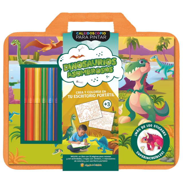 Caleidoscopio para pintar- Dinosaurios