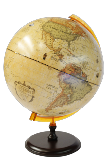 Globo Terraqueo 30cm Base De Madera Politico Sepia (309AW)