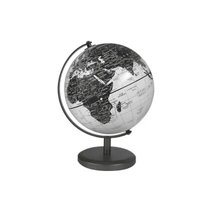 Globo Terraqueo 14cm Base Cromada Politico Negro (142M)