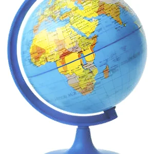 Globo Terráqueo 10cm Base De Plástico Político Celeste (107 W)